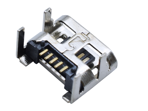 micro 4 pin DIP/flat edge female micro usb connector