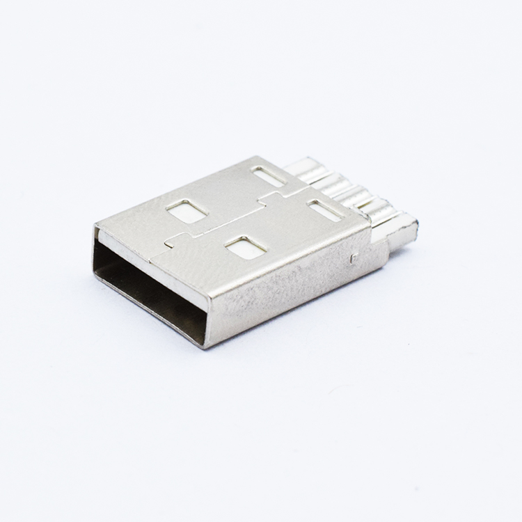 20.6mm USB 2.0 4 Pin A Type Male Plug SMT Weldable Wire Male USB Connector for USB Cable