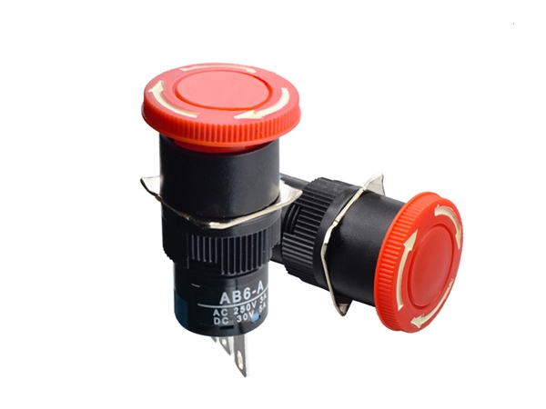 LA16-11Z 5A 30VDC/3A 250VAC 3 pin switch ON OFF stop switch red head push button emergency switch
