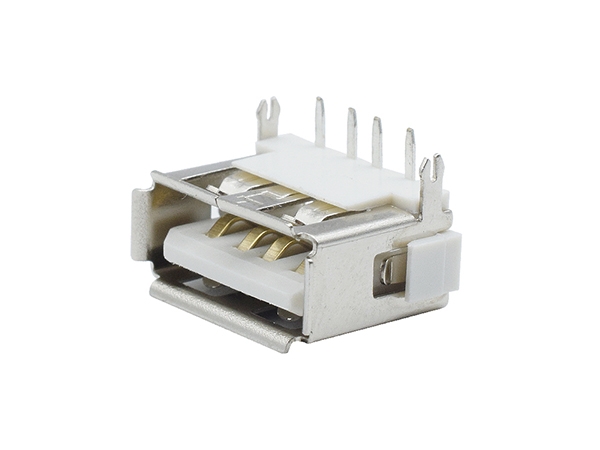 USB 10.0 connector 6.3 wire edge Type A female connector 4 pin 10.0 short body white plastic curling USB connector