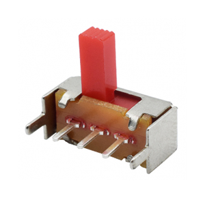 SK-12F14 1P2T 3 pin with 2 fixed pin black/red knob spdt slide switch